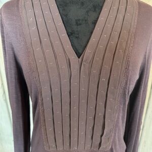 Dolan/ Anthropologie Purple Long-Sleeve V-Neck Tunic